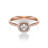 Pierścionek z różowego złota z diamentami